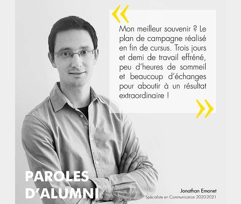 Paroles d&rsquo;Alumni N°2 – Jonathan Emonet